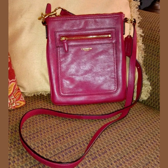 Coach Handbags - COACH Burgundy Leather Crossbody NWOT